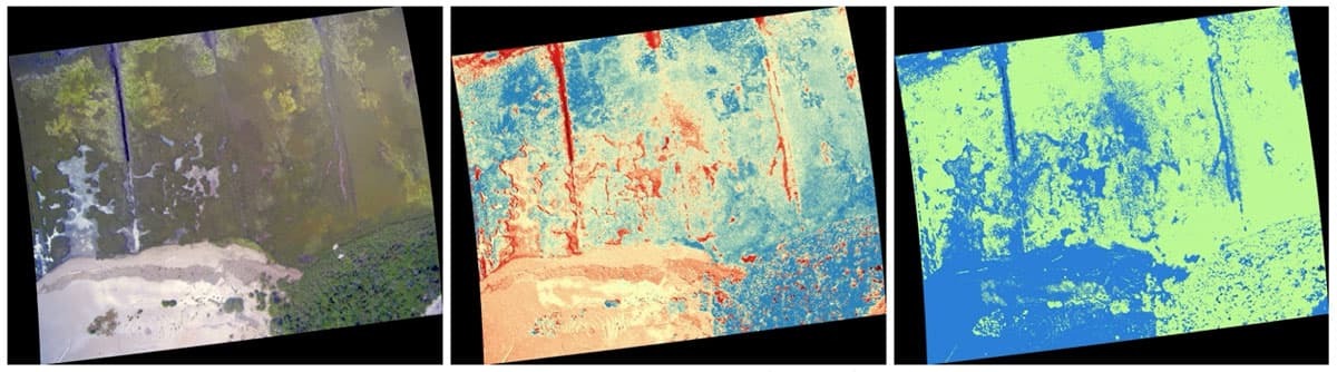 Greenleaf Index (isolating vegetation) created with imagery captured with a MonoCam Aeropod